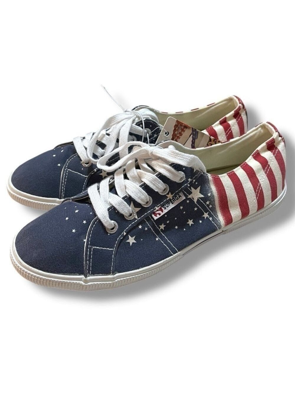 Superga Patriotic Canvas Sneakers with Stars and Stripes Women’s 10/Men’s 8.5